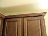 Closeup of the crown molding.