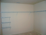 Shelves in the master closet.