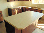 Laminate on the kitchen island.